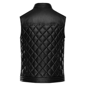 Chaleco de Cuero Genuino para Hombre de la Mejor Calidad, Cálido e Impermeable para Otoño e Invierno, con Diseño sin Mangas y Decoración de Bolsillos - Product Image 2