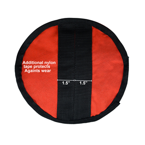 Red <b>Canvas</b> Horse Feed Bag Adjustable Strap Rectangular Leather Patch Durable Feeding Bag Bulk Wholesale OEM Supplier - Product Image 4