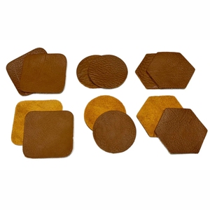Posavasos de Cuero Rústico Hechos a Mano |   Manteles de Protección para Mesa de Estilo Nórdico con Textura Gruesa de Guijarros |   Posavasos Aislantes para Tazas de Diseño - Product Image 1