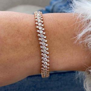 Womens Iced Out Cuban Link <b>Bracelet</b> 925 <b>Silver</b> Moissanite Diamond Luxury Jewelry Bling Moissanite <b>Bracelet</b> Hip Hop Style - Product Image 3