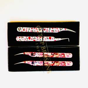 Las mejores pinzas para pestañas GETUP BROSONS IMPEX de 90 grados, diseño de muñecas Brat, de acero inoxidable recubierto de papel, con ángulo de 45 grados - Product Image 2