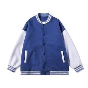 2025 vente en gros personnalisé hommes col montant toile varsity veste de haute qualité en cuir uni manches avec Letterman Design - Product Image 1