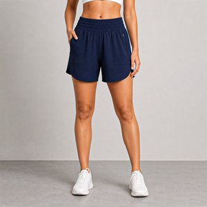 Shorts Deportivos de Cintura Alta para Mujer, Ligeros, de Secado Rápido, para Gimnasio, Entrenamiento, Fitness, con Bolsillos con Cremallera - Product Image 2