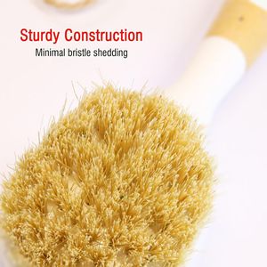 Cepillo de cocina de madera con mango de cerdas naturales, suave, para platos y verduras - Product Image 2