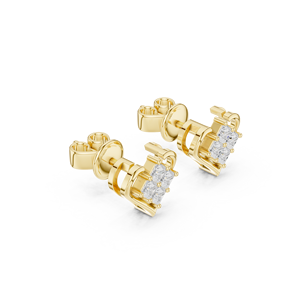 <b>Cute</b> and Stylish Heart Design Stud <b>Earrings</b> Crafted From 14k Solid Yellow Gold GRA Certified Women Jewelry At Lowest Price - Product Image 3