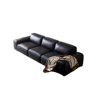 โซฟาหนัง3-Seater ดีไซน์ทันสมัยและเรียบง่ายสำหรับบ้านโรงแรมร้านอาหารเฟอร์นิเจอร์ห้องนั่งเล่น - Product Image 2