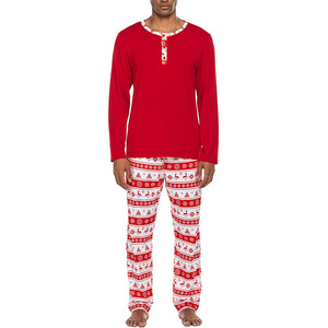 ชุดนอนแขนยาวสำหรับผู้ชาย ลายต้นคริสต์มาส เสื้อและกางเกง 2 ชิ้น - Product Image 6