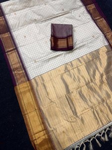 ผ้าซิ่นไหมผสมฝ้ายสีม่วงเนื้อนุ่ม ยี่ห้อ Elite Weaves พร้อมผ้าปัลลูหลากสี ตกแต่งด้วยดิ้นทอง  ชุดอินเดียและปากีสถาน ดีไซน์ใหม่ ปี 2026 - Product Image 5