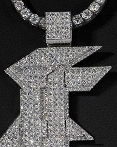 Pendentif en alliage de zinc plaqué argent style hip-hop avec incrustation de diamants, breloque thématique pour homme, cadeau - Product Image 3