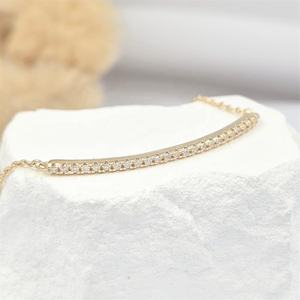 Elegante clásico de moda Pave Stones rodio plateado latón pulsera conjunto de joyas para fiestas aniversarios regalos - Product Image 2
