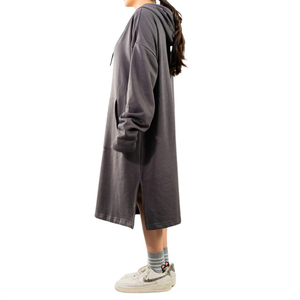 Sudadera con Capucha para Mujer, Color Sólido, Manga Larga, Tejido de Algodón, Estilo Holgado, Informal, para Otoño - Product Image 4