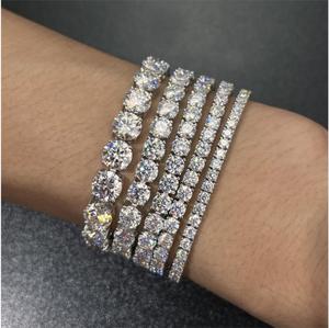 Bijoux de mode, bracelet en or blanc 14 carats avec diamant de laboratoire taille émeraude de 15,07 carats, bracelet tennis pour femmes, idéal pour offrir - Product Image 1