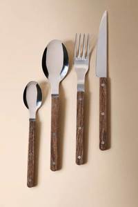 Ensemble d'ustensiles de cuisine en acier inoxydable durable avec manche en bois pour hôtel, restaurant et usage domestique - Product Image 4