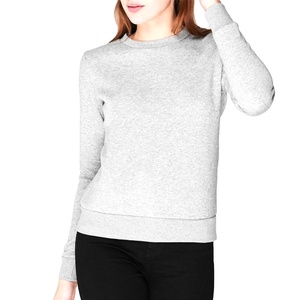 Sudaderas con capucha para mujer, sudadera con hombros caídos para mujer, transpirable, 100% de algodón, liso, en blanco, mangas completas, ropa de calle, sudaderas con capucha cortas para mujer - Product Image 1