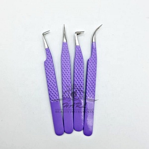 Pinzas de extensión de pestañas con aislamiento de ángulo de 90 grados, punta de volumen puntiaguda, Punta lisa de acero inoxidable, agarre perfecto - Product Image 2