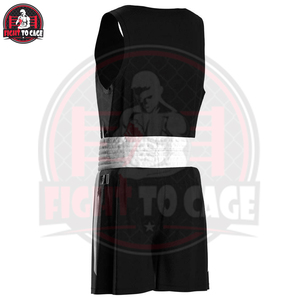 Ensemble de combat en satin extensible pour homme, mélange polyester/spandex de qualité supérieure, couleur personnalisée, débardeur et short de boxeur - Product Image 5