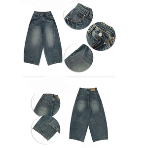Pantalones Cargo de Mezclilla de Algodón con Lavado Ácido, Estilo Streetwear, de Alta Calidad OEM, con Múltiples Bolsillos, Corte Holgado y Recto para Hombre - Product Image 6