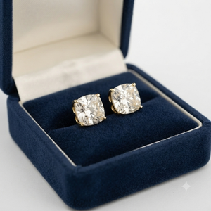 Pendientes de Diamantes Cultivados en Laboratorio con Certificación IGI, Chapados en Oro Amarillo sobre Plata 925, Diseño Clásico de Compromiso, Joyería de Lujo para Mujer - Product Image 5