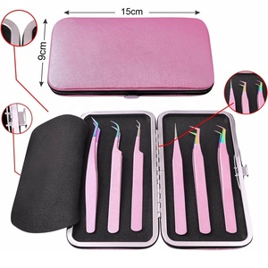 Pince à épiler professionnelle de haute qualité en acier inoxydable à pointe lisse pour extensions de cils, avec logo personnalisé en usine - Product Image 5