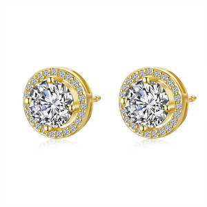 1ct Oval Moissanite Diamond 925 <b>Silver</b> and Gold Plated Solid <b>Stud</b> Earrings Elegant Everyday Glamour with Vintage Style - Product Image 5