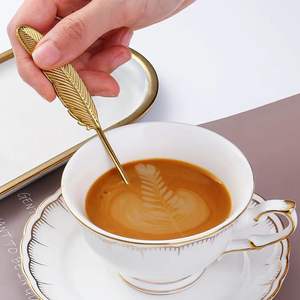 Couverts dorés de luxe, élégant ensemble de cuillères à café, cuillères à dessert de style royal, cuillères en acier inoxydable de qualité supérieure, vaisselle de luxe - Product Image 5