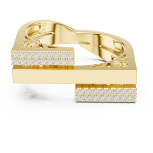 Yellow Gold Plated Hollow Bangle <b>Wrap</b> Cuff Bracelet Crystal Rhinestone Geometric Jewelry for Women Party <b>Wedding</b> <b>Gift</b> - Product Image 3