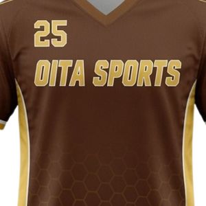 Maillot de lacrosse unisexe marron doré en polyester, coupe athlétique légère, uniforme sportif pour entraînement et matchs d'équipe - Product Image 6