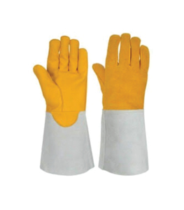 Holy Signs International Leather Welding <b>Gloves</b> Cotton Lined Straight Thumb Molten Metal Splash Resistant TIG Use Blue Test <b>Type</b> - Product Image 6