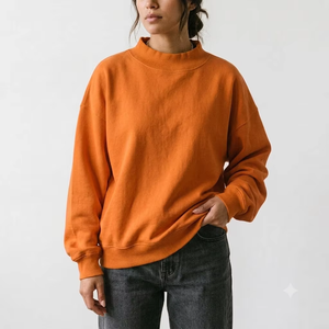 Sweat-shirt molletonné oversize à col montant pour femme, en tissu brossé de qualité supérieure, coupe décontractée pour le quotidien, fabricant de vêtements à marque privée - Product Image 1