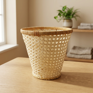 Panier de rangement en rotin de style bohème minimaliste, tissé à la main, écologique et durable, organisateur de rangement pour la maison, vente en gros - Product Image 2