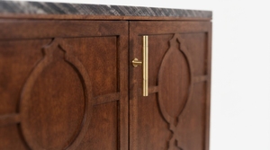Midcentury Modern Solid Wood <b>Sideboard</b> Cabinet with Raised Panel Doors and <b>Storage</b> Design for Living Room - Product Image 3