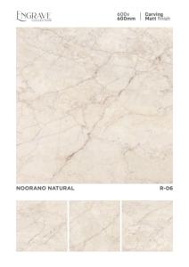 กระเบื้องพอร์ซเลนลายแกะสลักด้านดีไซน์เนอร์ ขนาด 600x600 มม. (24x24 นิ้ว) กระเบื้องปูพื้นเซรามิกวิทริฟายด์คุณภาพพรีเมียม - Product Image 3