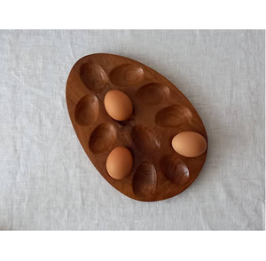 <b>Egg</b> Shape Luxurious Wooden <b>Egg</b> Rack Holder for home hotel kitchen and restaurant use with 12 <b>eggs</b> space - Product Image 3