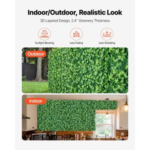4 Pannelli di Bosso Artificiale 2 x 8 piedi, Siepe Decorativa per Privacy e Protezione Solare, Piante Artificiali Verdi - Product Image 5