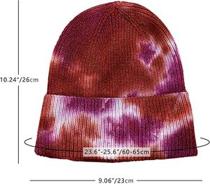 Custom Logo Gradient Color Cable Knit Camouflage <b>Bows</b> Beanie Hat Two Tone <b>Tie</b> Dye for Men <b>Women</b> Beach 100% Cotton - Product Image 4
