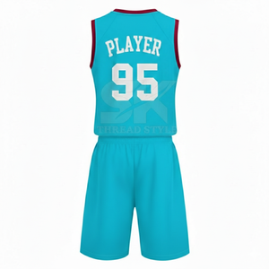 Ensemble de maillots de basket-ball personnalisés, nom de l'équipe 95, sublimé, col en V, sans manches, séchage rapide, unisexe, vêtements de sport pour adultes, toutes saisons - Product Image 3