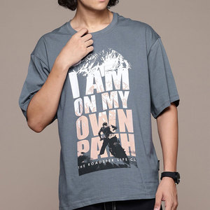 T-shirts Homme Oversize Personnalisés en Coton Léger 100% Coupe Ample Manches Courtes Col Rond Respirant Anti-Boulochage avec Logo - Product Image 5