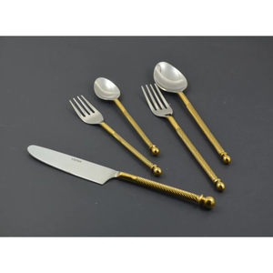 Ensemble de couverts modernes en acier inoxydable poli miroir or et argent, vaisselle écologique, couleur personnalisable pour - Product Image 4