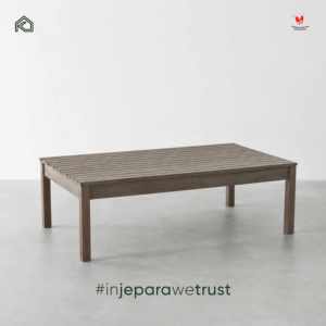 Modern Solid Teak Wood Outdoor Coffee <b>Table</b> Slatted Patio <b>Garden</b> Hotel Resort Villa Custom Handmade Jepara Furniture - Product Image 1