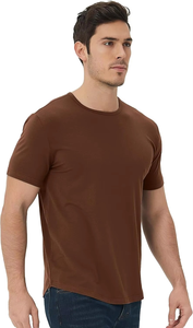 Camiseta Blanca de Cuello Redondo y Manga Corta para Hombre, 100% Poliéster, Corte Regular, Estilo Casual, Tejido de Punto, Color Sólido, Diseño Liso, Transpirable - Product Image 3
