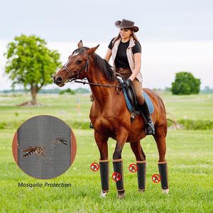Premium Equestrian Fine Mesh Horse Fly <b>Boots</b> Breathable Leg Guards Tear Resistant Non Slip OEM Manufacturer Factory - Product Image 5