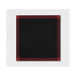 Nappe et serviettes de table en lin naturel brodé, couleur rouge tendance, lavées, multicolores, écologiques, vente en gros, pour dîner 2026 - Product Image 6