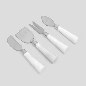 Marble Handle <b>Cheese</b> <b>Knife</b> <b>Set</b> With Gold Tone Blades Durable <b>Cheese</b> Tools For Charcuterie Boards - Product Image 2
