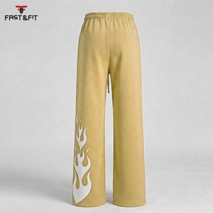Top trending Custom logo Design <b>Trouser</b> Loose Fit Flare Sweat Pants Men Baggy Flare Sweatpants men pants - Product Image 5