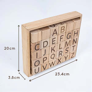 Ensemble de blocs d'alphabet en bois, blocs de lettres ABC, jouet éducatif avec plateau de rangement pour enfants, fournisseur en gros - Product Image 5