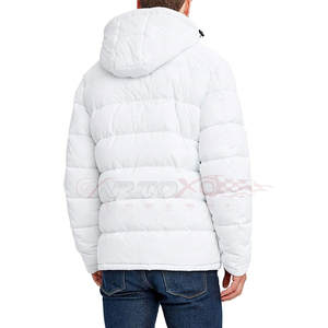 <b>Men</b> White <b>Hooded</b> Puffer Jacket Windproof Winter <b>Coat</b> Polyester Filling Oem Wholesale Bulk - Product Image 6
