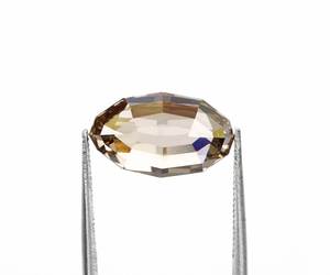 3.54 CT Champagne Fancy Vivid Color Laser <b>Drilled</b> Lab Grown <b>Step</b> Cut Oval Diamond IGI Certified Engagement & Wedding Ring - Product Image 3