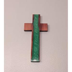 Panneau mural en bois léger avec croix en résine pour la prière et la louange - Product Image 1