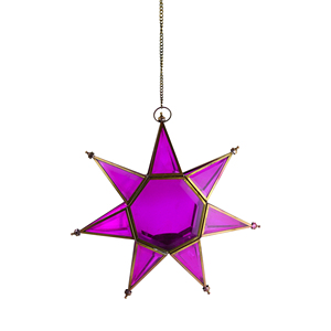 Star <b>Lanterns</b> Colored Full Glass Finishing Hanging Star T-light <b>Holder</b> for Home Festive and Indoor Decor <b>Candle</b> Stand - Product Image 3