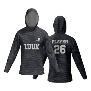 Custom Printed Character Unisex Basketball Practice Hooded Shooter Shirt Front Logo Breathable Moisture Wicking Plus Size - Product Image 4